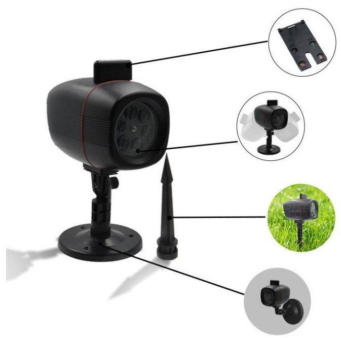 Jedinečný LED projektor s vianočnými vzormi